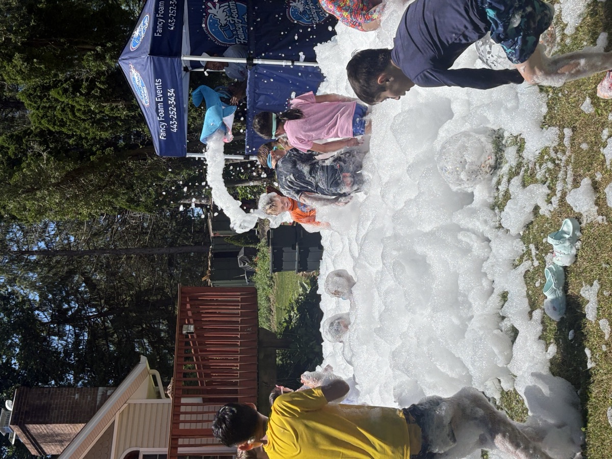 Real foam party event Maryland kids having fun